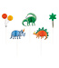 UNIQUE INDUSTRIES INC Partying Dinosaurs Assorted Honeycomb Cake Topper Kit - 5 Count