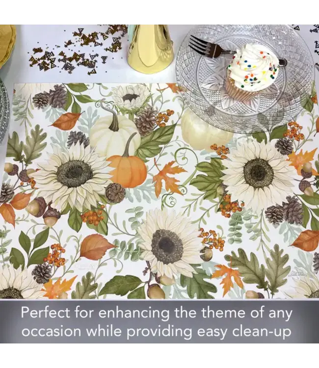 HIGHLAND HOME Farmhouse Fall 24 Premium Paper Placemats in Resealable Storage Bag Made in the USA 17" x 11"