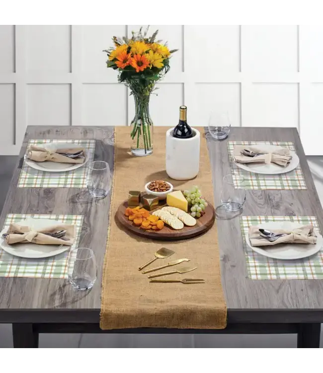 HIGHLAND HOME Farmhouse Plaid 24 Premium Paper Placemats in Resealable Storage Bag Made in the USA 17" x 11"