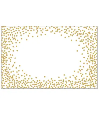 HIGHLAND HOME Gold Confetti 24 Premium Paper Placemats in Resealable Storage Bag Made in the USA 17" x 11"