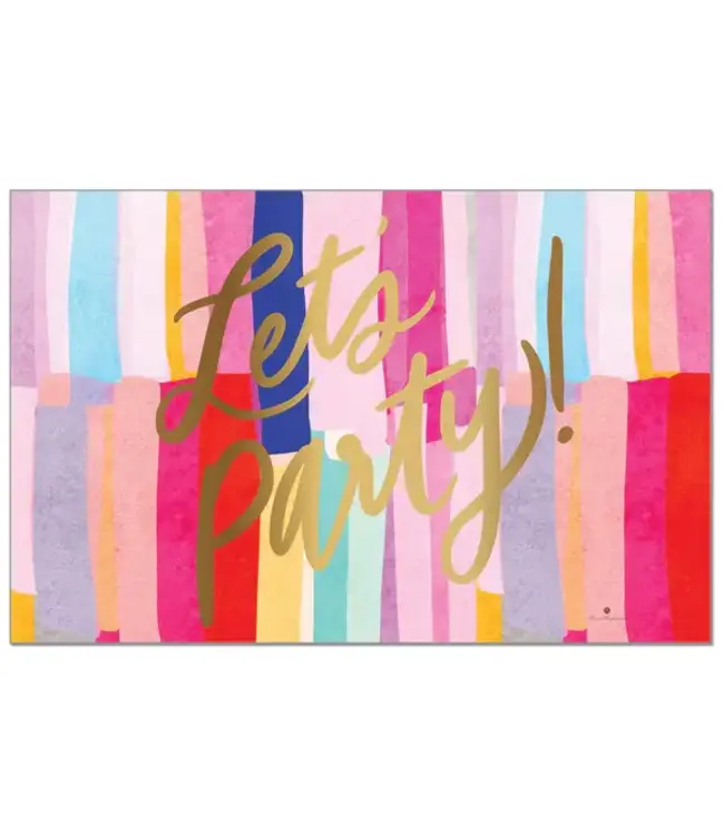 HIGHLAND HOME Let's Party 24 Premium Paper Placemats in Resealable Storage Bag Made in the USA 17" x 11"