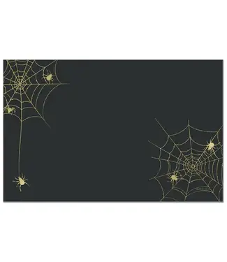 HIGHLAND HOME Spiderwebs 24 Premium Paper Placemats in Resealable Storage Bag Made in the USA 17" x 11"