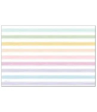 HIGHLAND HOME Spring Stripes 24 Premium Paper Placemats in Resealable Storage Bag Made in the USA 17" x 11"