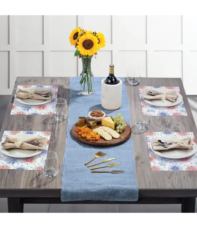 HIGHLAND HOME Star Spangled 24 Premium Paper Placemats in Resealable Storage Bag Made in the USA 17" x 11"