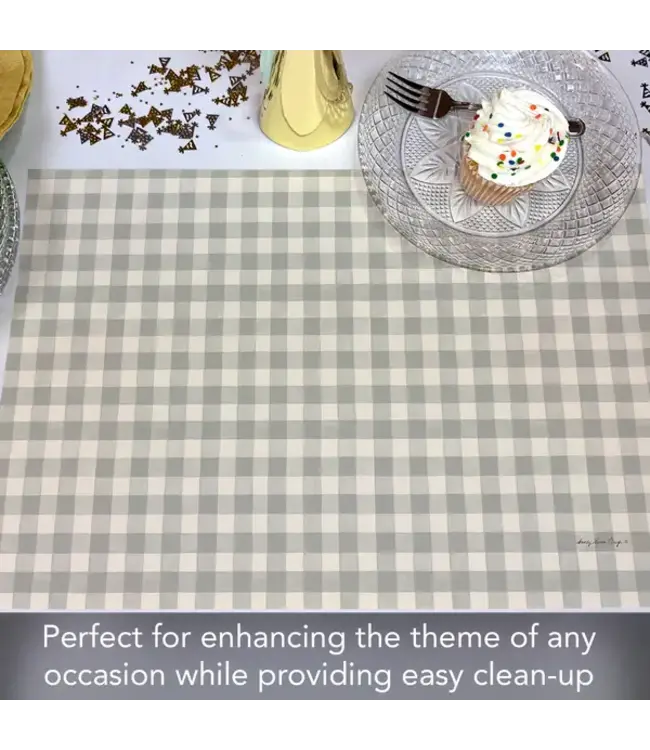 HIGHLAND HOME Fall Gingham 24 Premium Paper Placemats in Resealable Storage Bag Made in the USA 17" x 11"