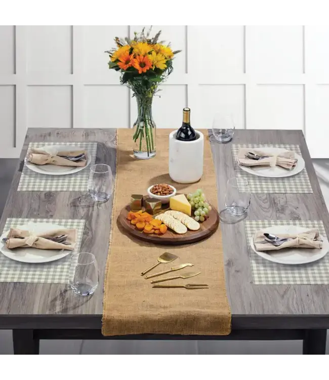 HIGHLAND HOME Fall Gingham 24 Premium Paper Placemats in Resealable Storage Bag Made in the USA 17" x 11"