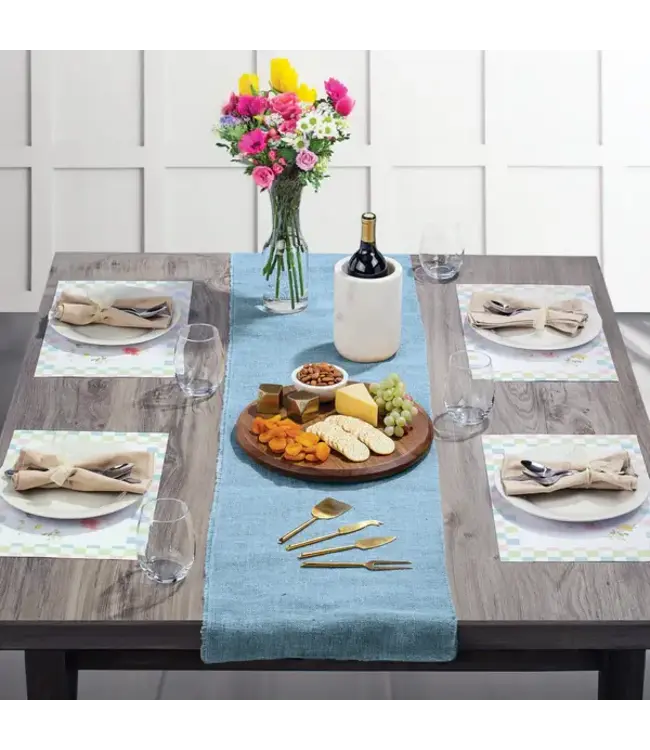 HIGHLAND HOME Bunny Checkerboard 24 Premium Paper Placemats in Resealable Storage Bag Made in the USA 17" x 11"