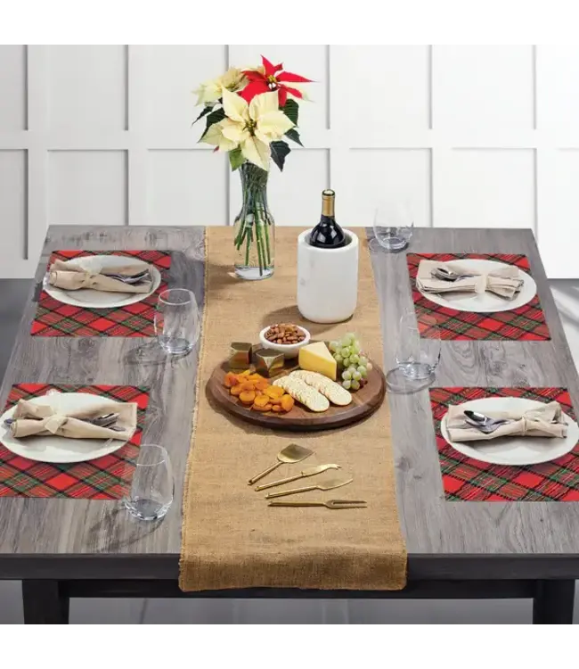 HIGHLAND HOME Christmas Plaid 24 Premium Paper Placemats in Resealable Storage Bag Made in the USA 17" x 11"