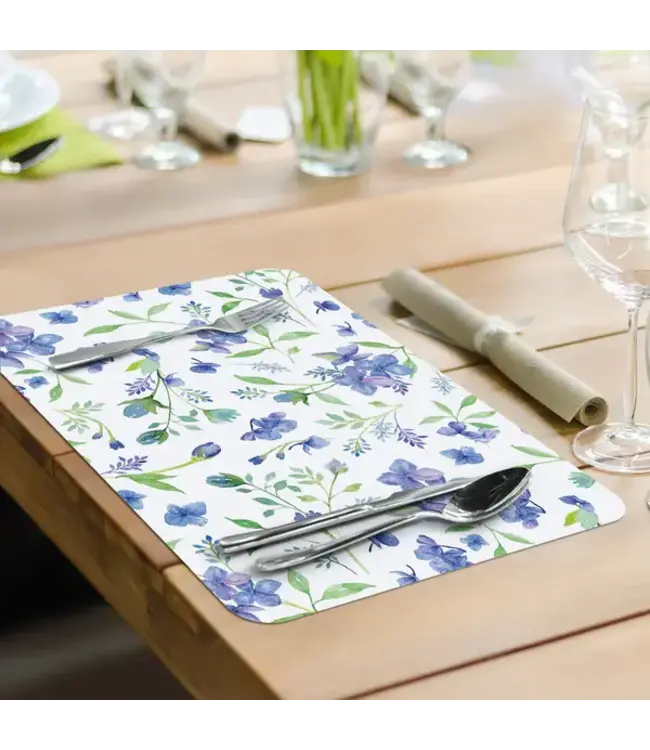 HIGHLAND HOME Beautiful Hydrangea Reversible Easy Care Flexible Placemat Made in the USA