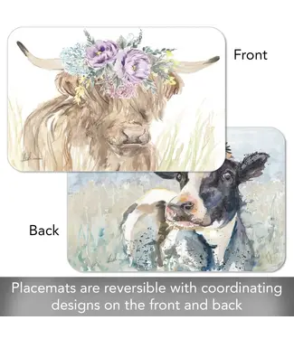 HIGHLAND HOME Home on The Range Reversible Easy Care Flexible Placemat
