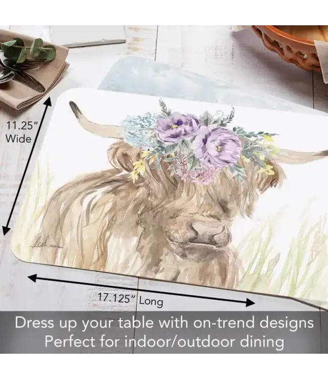 HIGHLAND HOME Home on The Range Reversible Easy Care Flexible Placemat
