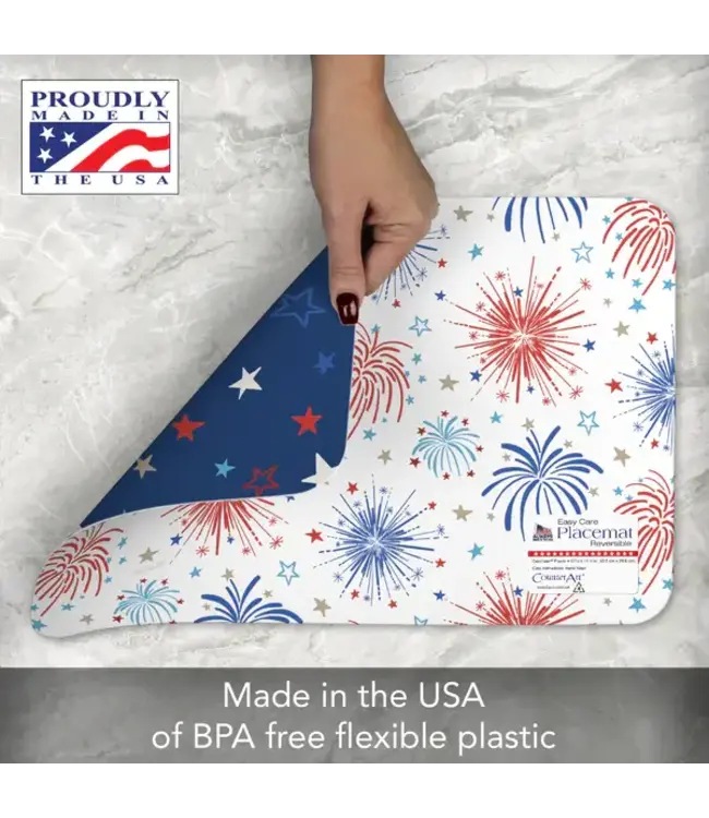 HIGHLAND HOME Star Spangled Reversible Easy Care Placemat