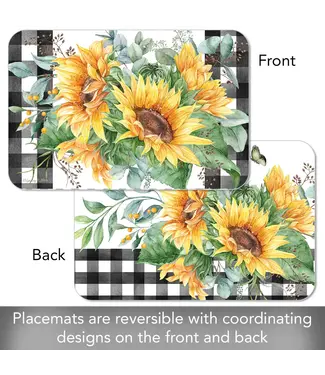 HIGHLAND HOME CounterArt Sunflower Fields Reversible Easy Care Flexible Placemat