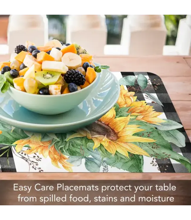 HIGHLAND HOME CounterArt Sunflower Fields Reversible Easy Care Flexible Placemat