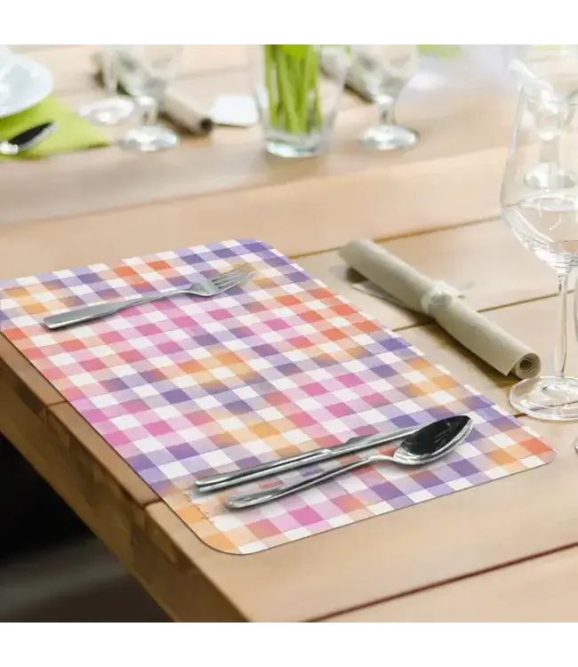 HIGHLAND HOME Zinnias & Butterflies Reversible Easy Care Flexible Placemat