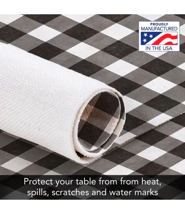 HIGHLAND HOME Farmhouse Check Poly-Cotton Blend Fabric Placemat 18" x 12"