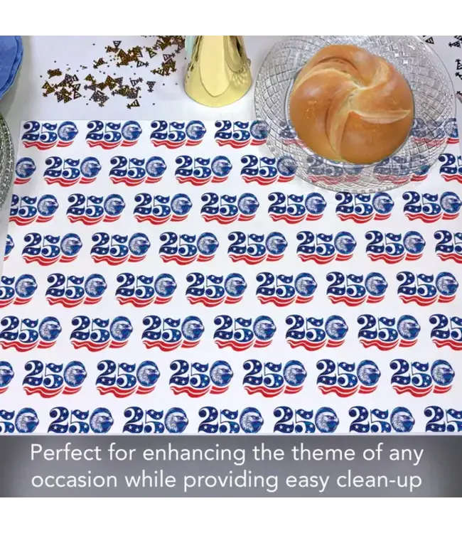 HIGHLAND HOME Celebrate 250 Years of Independence 24 Premium Paper Placemats in Resealable Storage Bag Made in the USA 17" x 11"