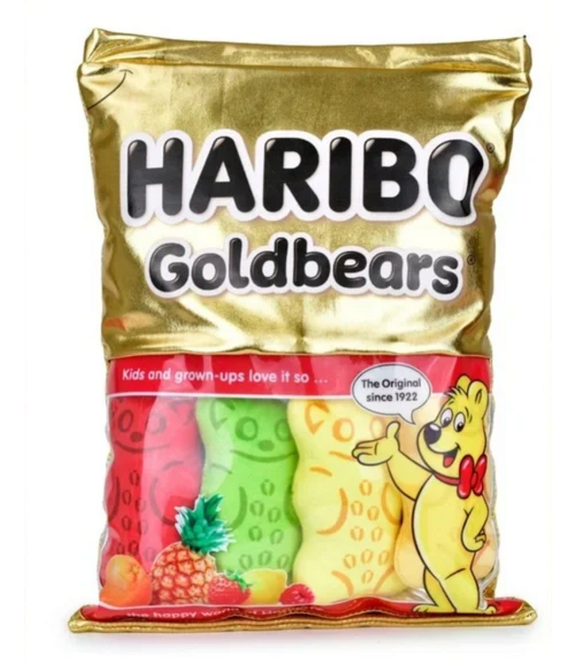 ISCREAM Haribo Goldbears Gummy Bears Throw Pillow W/ Mini Plush Bear Pieces Inside