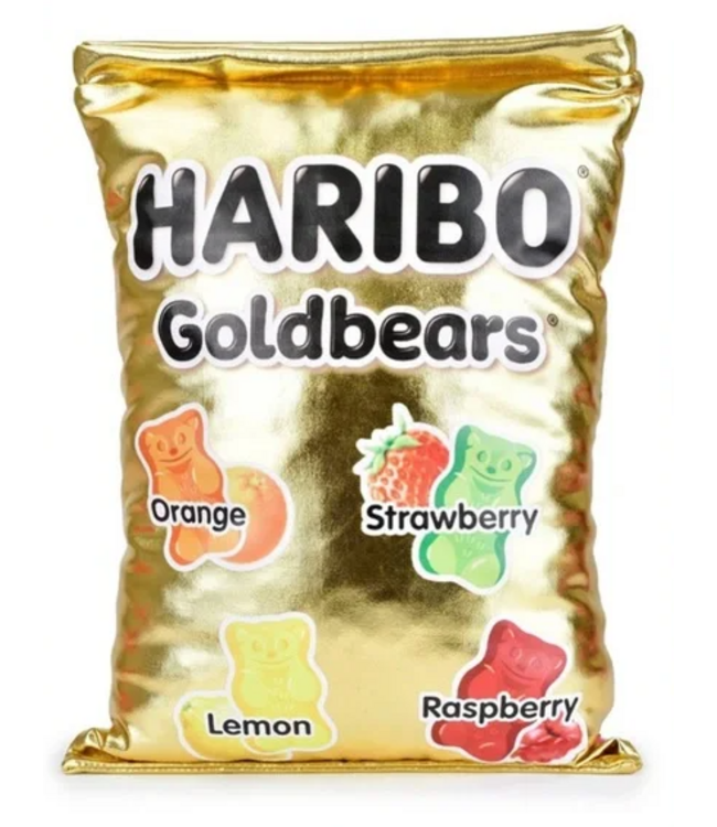 ISCREAM Haribo Goldbears Gummy Bears Throw Pillow W/ Mini Plush Bear Pieces Inside