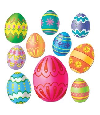 BEISTLE Easter Eggs Cutouts - 10ct