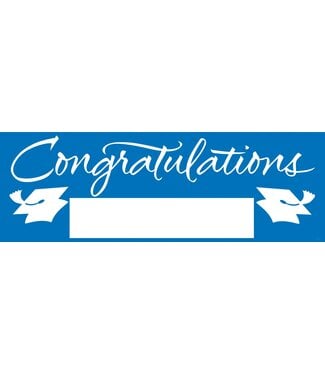 Creative Converting Graduation Giant Party Banner - Blue - Personalize