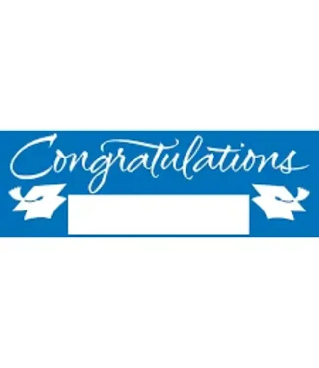 Creative Converting Graduation Giant Party Banner - Blue - Personalize