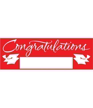 Creative Converting Graduation Giant Party Banner - Red - Personalize