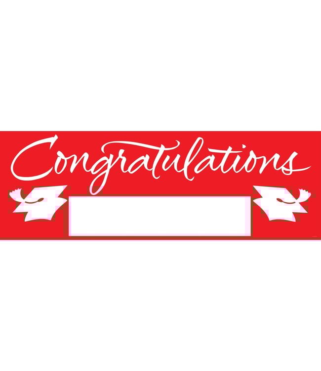 Creative Converting Graduation Giant Party Banner - Red - Personalize