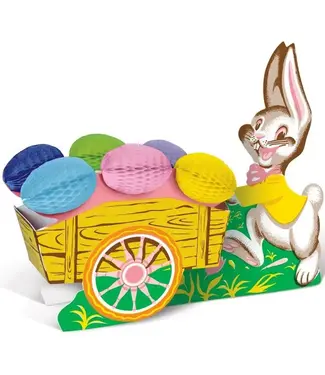 BEISTLE Easter Bunny With Cart Centerpiece