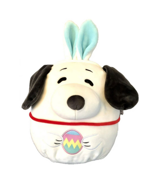 JAZWARES Squishmallow 8 Inch Snoopy with Bunny Ears & Egg Easter Plush