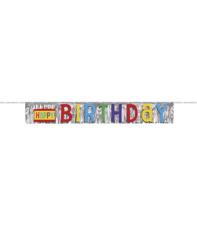 UNIQUE INDUSTRIES INC Foil Fringe Birthday Banner - 4.75ft