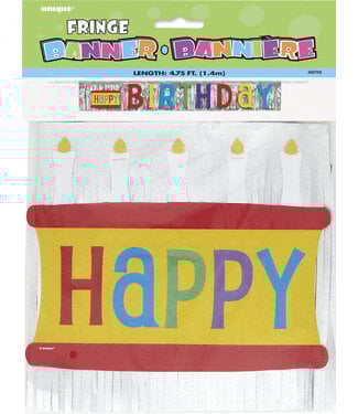UNIQUE INDUSTRIES INC Foil Fringe Birthday Banner - 4.75ft