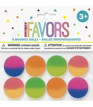 UNIQUE INDUSTRIES INC Two Tone Bounce Balls - 8 Count