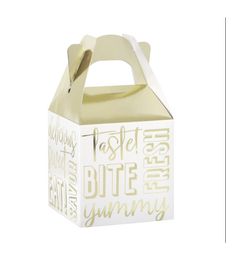 UNIQUE INDUSTRIES INC Gold Metallic Printed Foil Favor Boxes 8ct