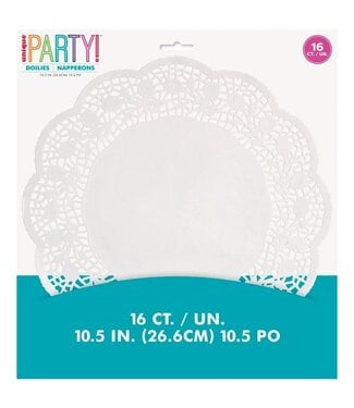 UNIQUE INDUSTRIES INC White 10.5in Doilies  - 16ct
