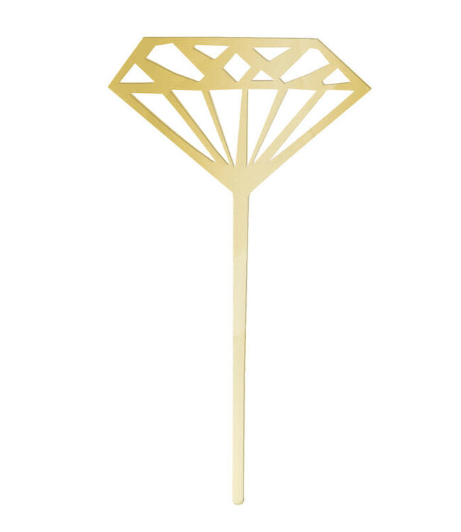 UNIQUE INDUSTRIES INC Gold Diamond Cupcake Topper - 5 Count