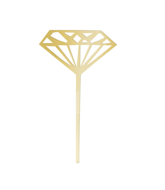 UNIQUE INDUSTRIES INC Gold Diamond Cupcake Topper - 5 Count
