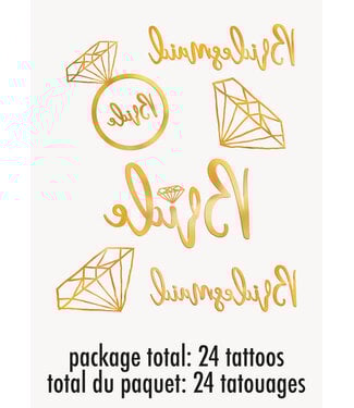 UNIQUE INDUSTRIES INC Metallic Foil Bachelorette Party Tattoos - 24 Count