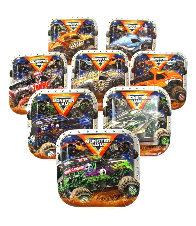 PRIME PARTY Monster Jam 9" Dinner Plates - 8 Count