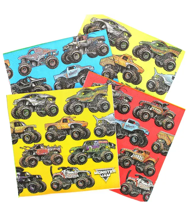 PRIME PARTY Monster Jam Beverage Napkins - 16 Count