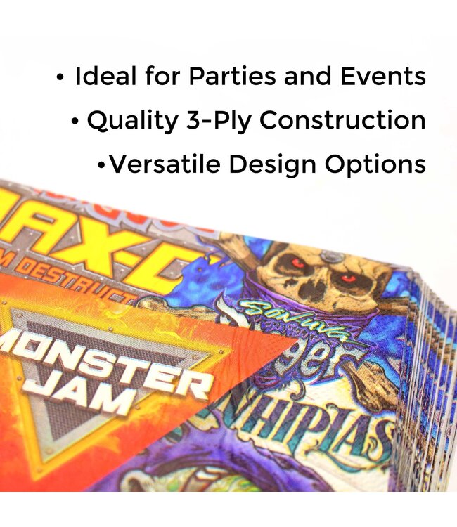 PRIME PARTY Monster Jam Luncheon Napkins - 16 Count