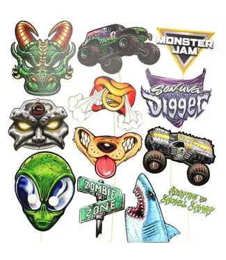 PRIME PARTY Monster Jam Photo Booth Props - 12 Count