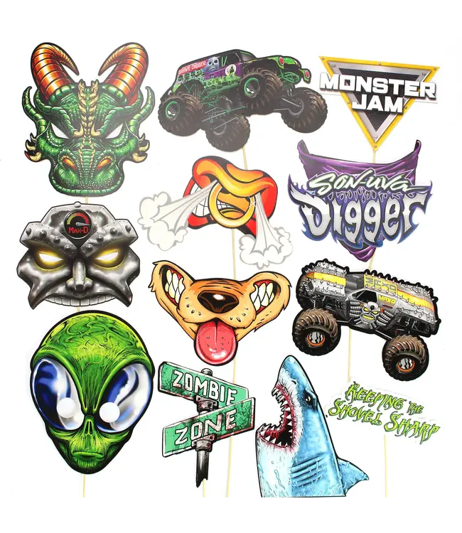 PRIME PARTY Monster Jam Photo Booth Props - 12 Count