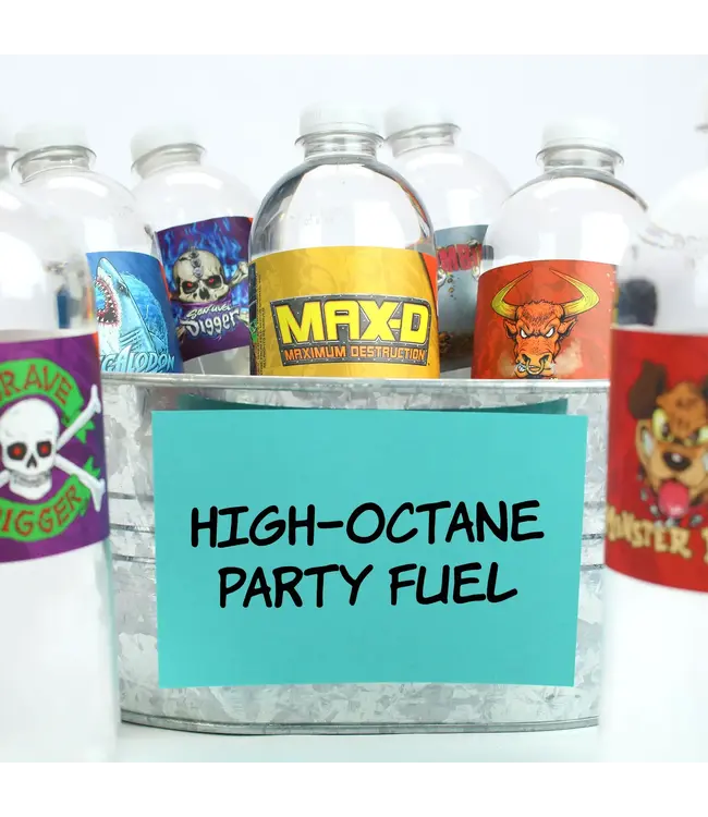 PRIME PARTY Monster Jam Water Bottle Labels - 16 Count