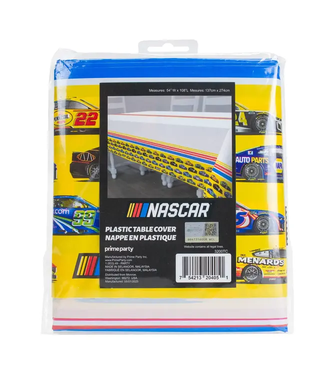 PRIME PARTY NASCAR Table Cover 54in X 108in