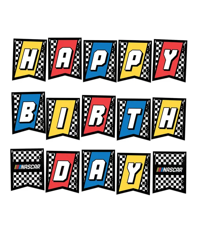 PRIME PARTY NASCAR Jointed Happy Birthday Banner