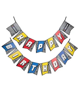 PRIME PARTY NASCAR Jointed Happy Birthday Banner
