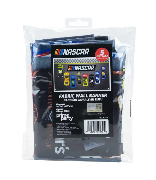 PRIME PARTY NASCAR Fabric Wall Banner Decoration - 34inX60in