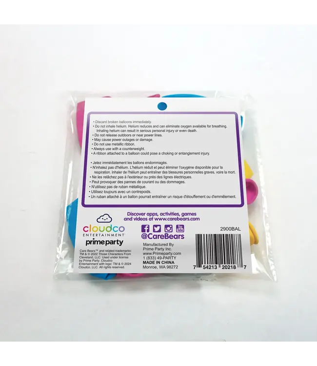 PRIME PARTY Care Bears 10in Latex Balloons - 12 Count
