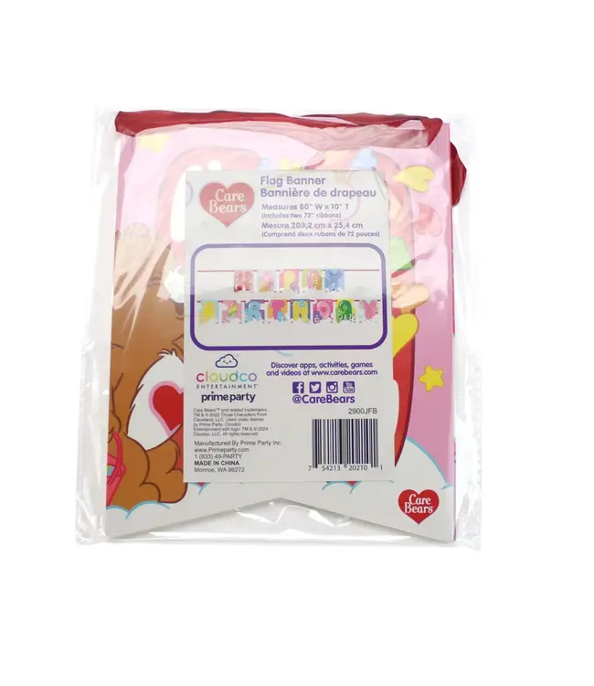 PRIME PARTY Care Bears Jointed Happy Birthday Banner